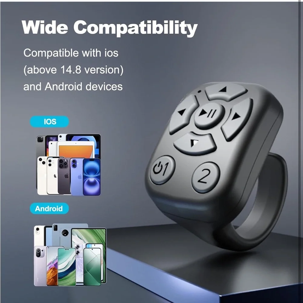 Black and Pink Bluetooth Remote Control Ring